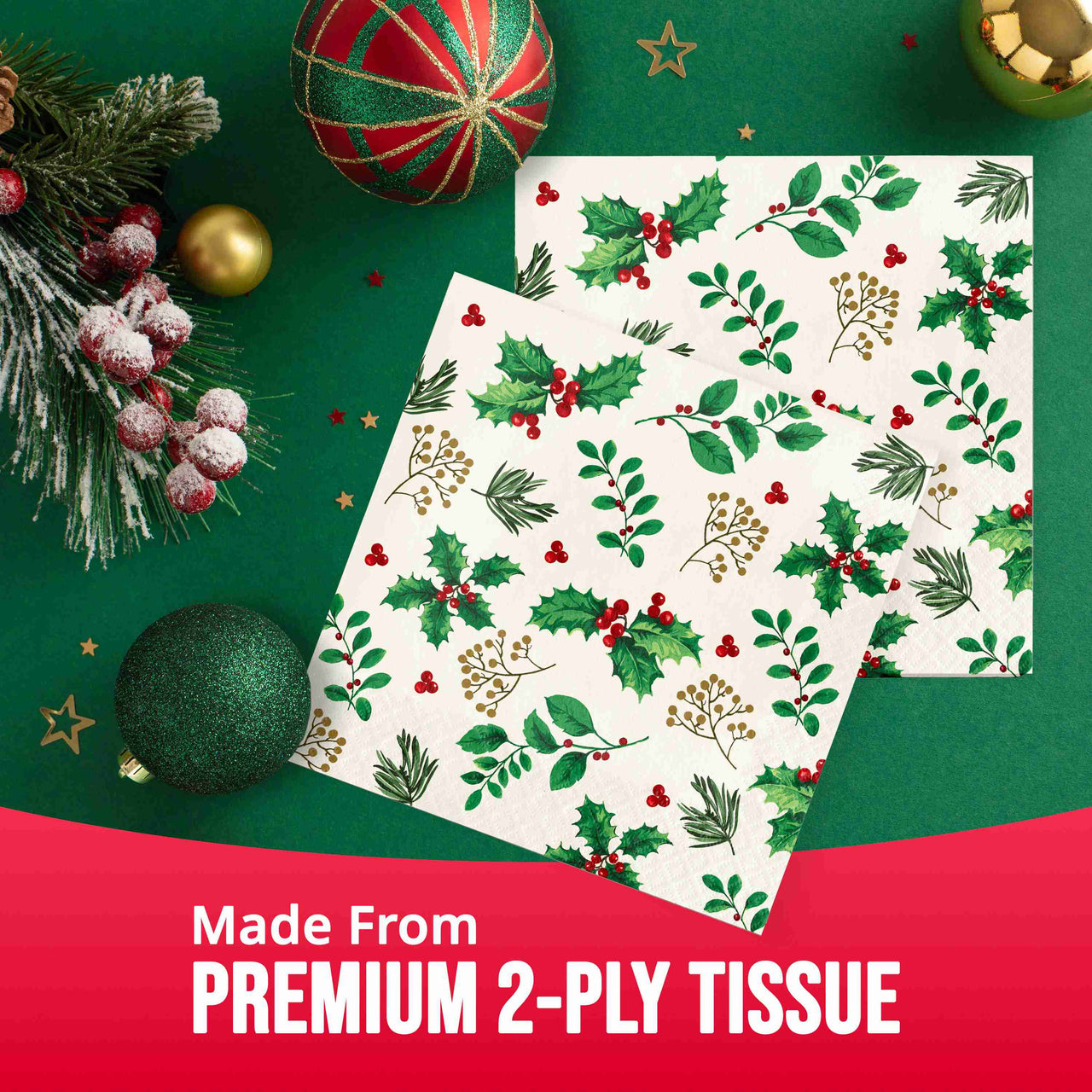 Holly Haven Luncheon Napkins 6.5" x 6.5"