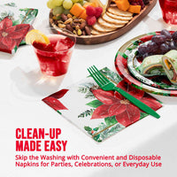 Christmas Blossom Luncheon Napkins 6.5