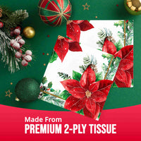 Christmas Blossom Luncheon Napkins 6.5