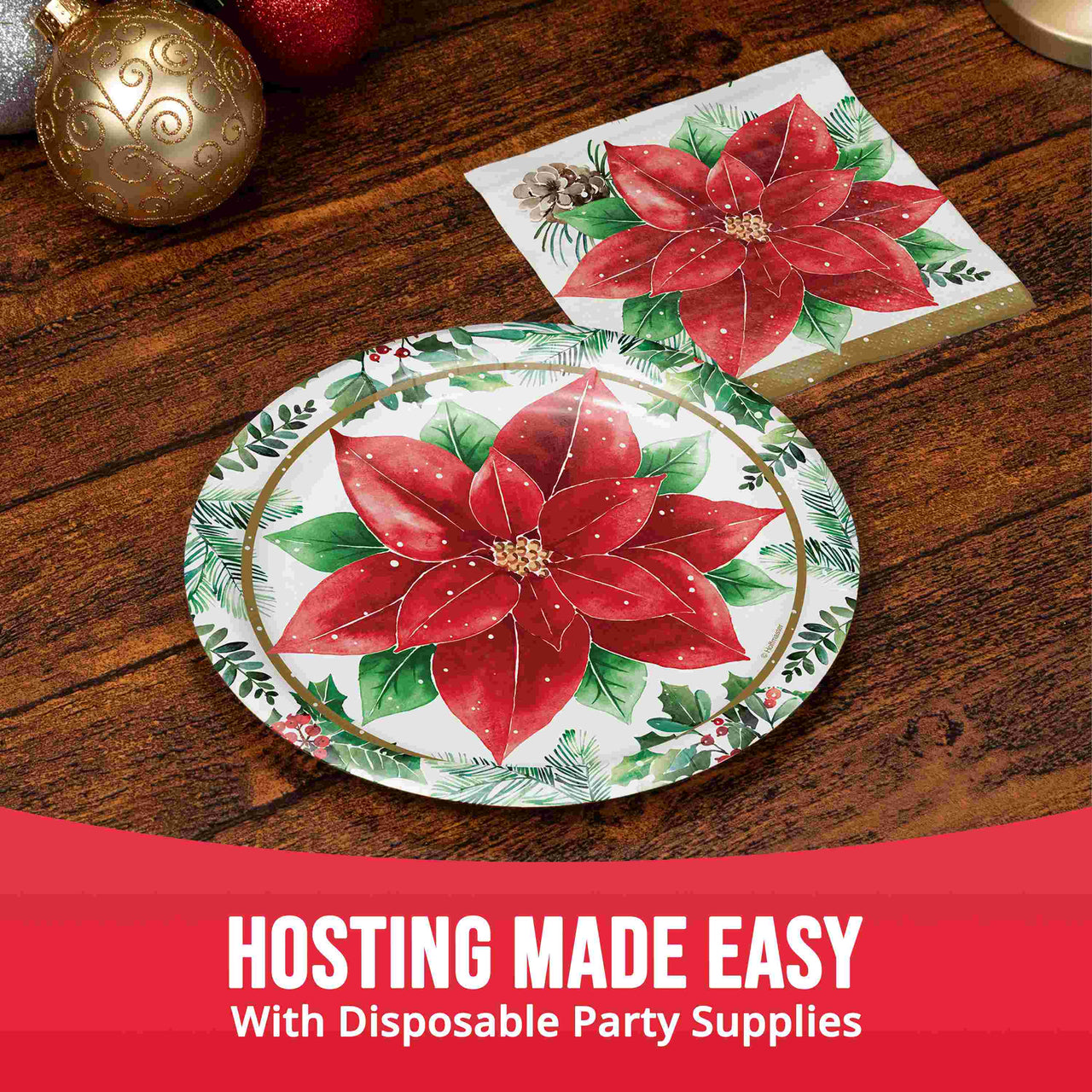 Christmas Blossom Luncheon Plates 7"