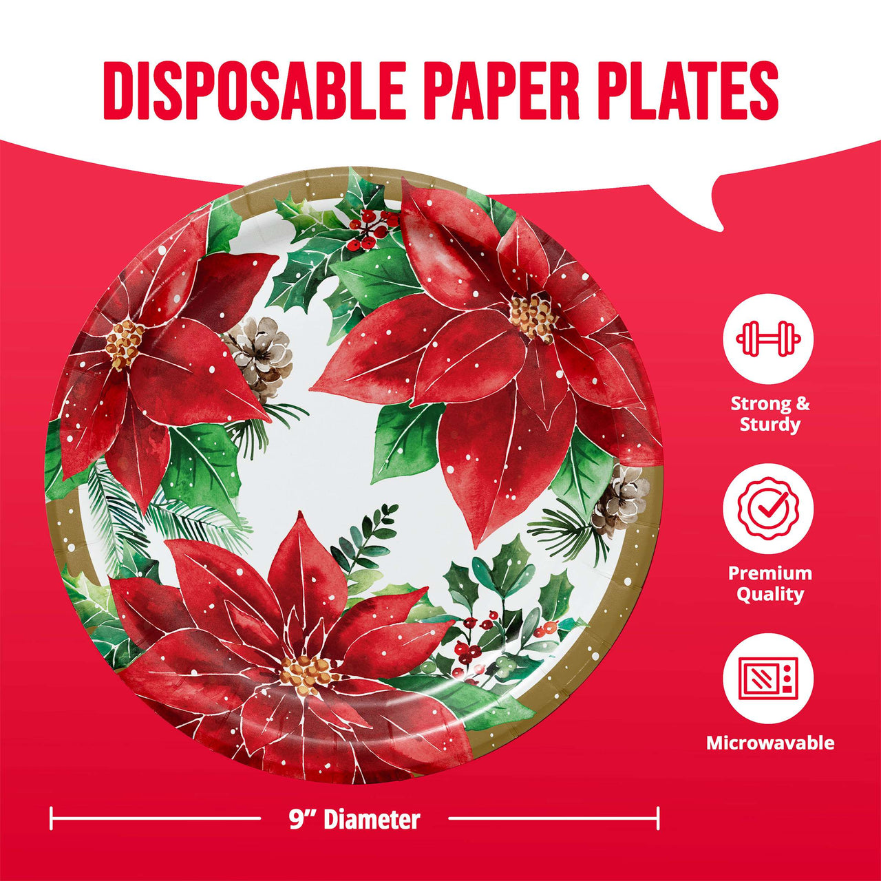 Christmas Blossom Dinner Plates 9"