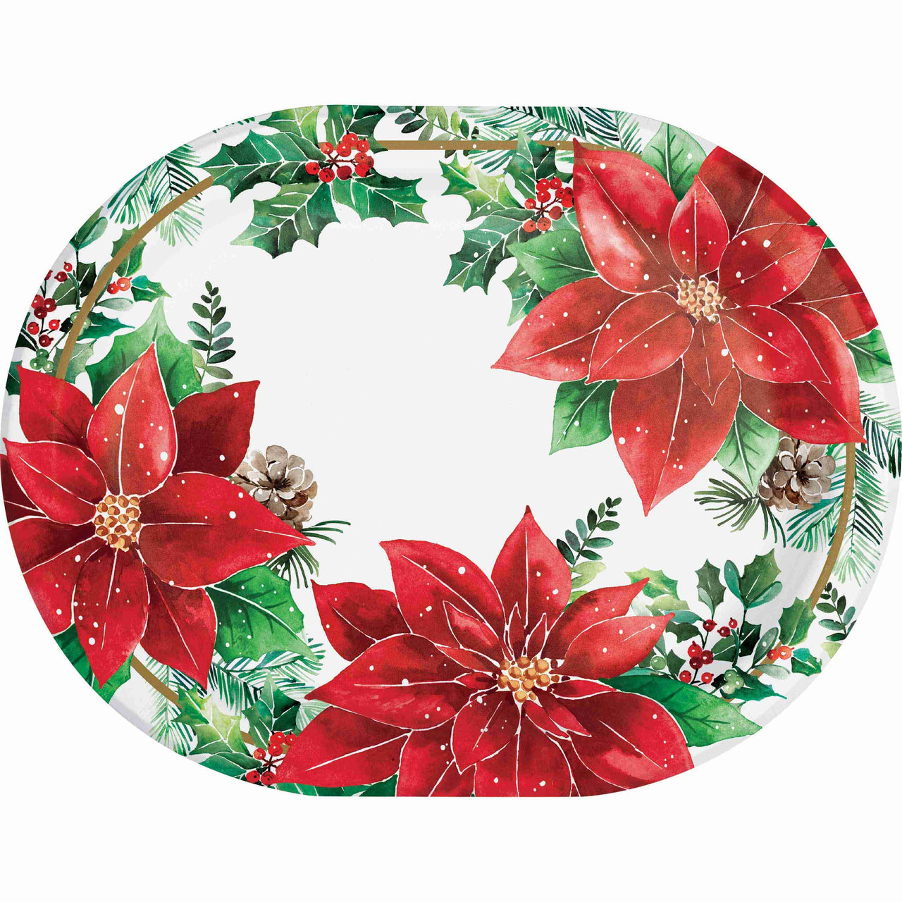 Christmas Blossom Oval Platters 12"