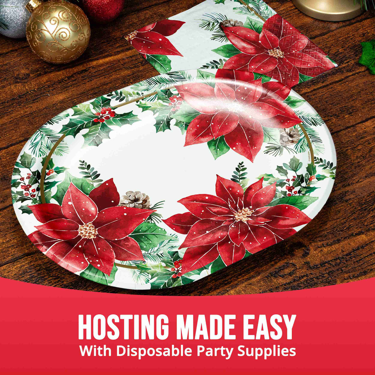 Christmas Blossom Oval Platters 12"
