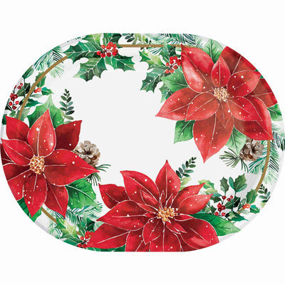 Christmas Blossom Oval Platters 12"