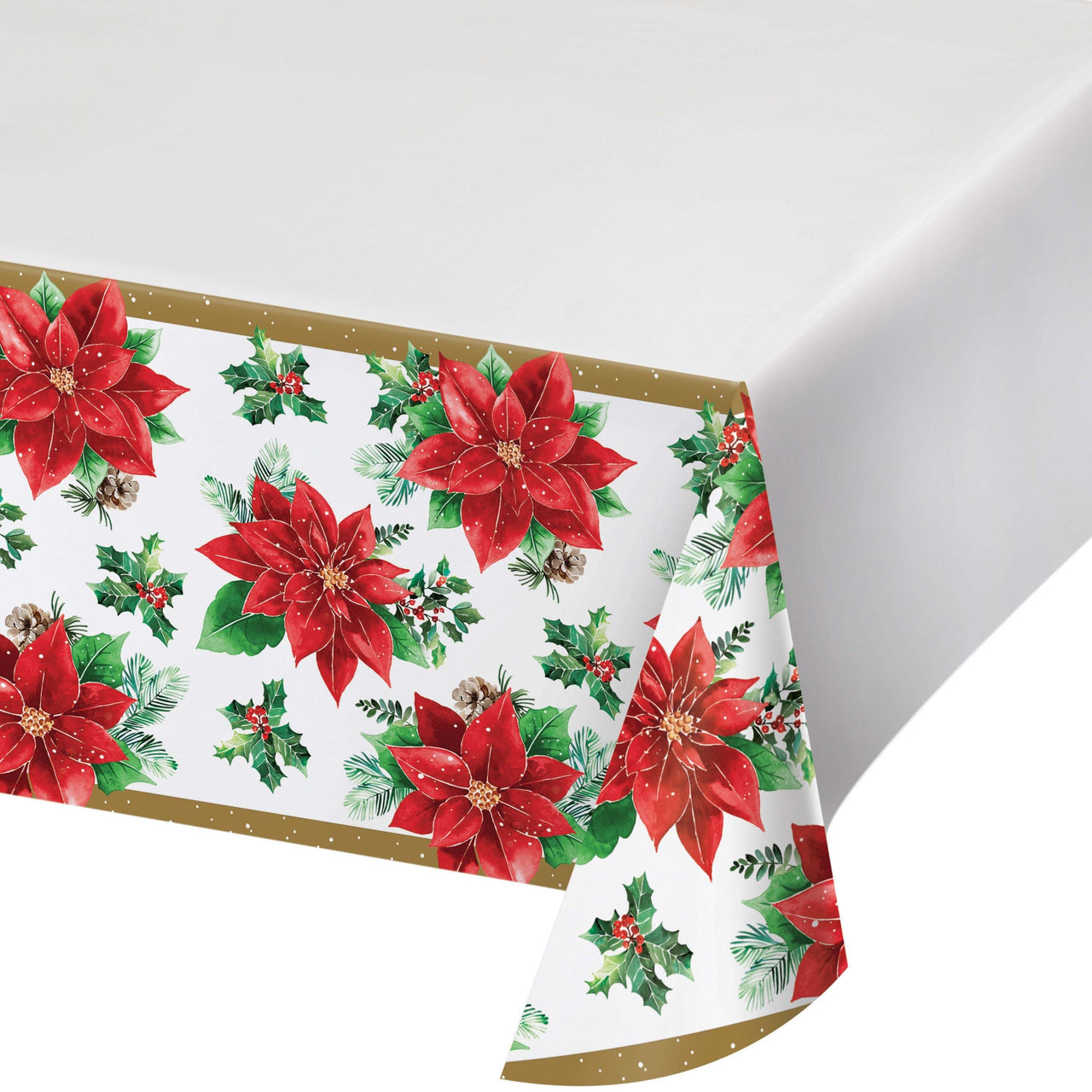 Christmas Blossom Plastic Tablecovers 54" x 96"