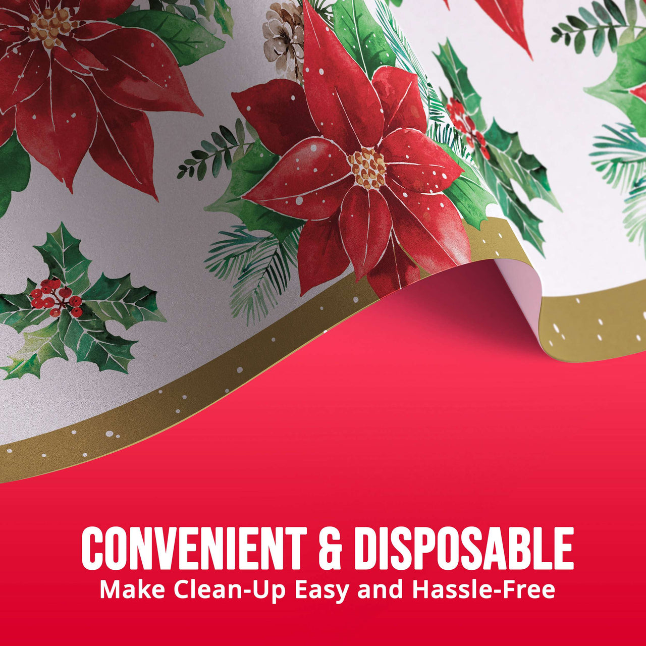 Christmas Blossom Plastic Tablecovers 54" x 96"