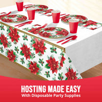 Christmas Blossom Plastic Tablecovers 54