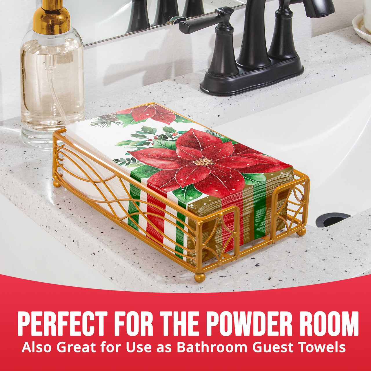 Christmas Blossom Guest Towels 7.75" x 4.5"