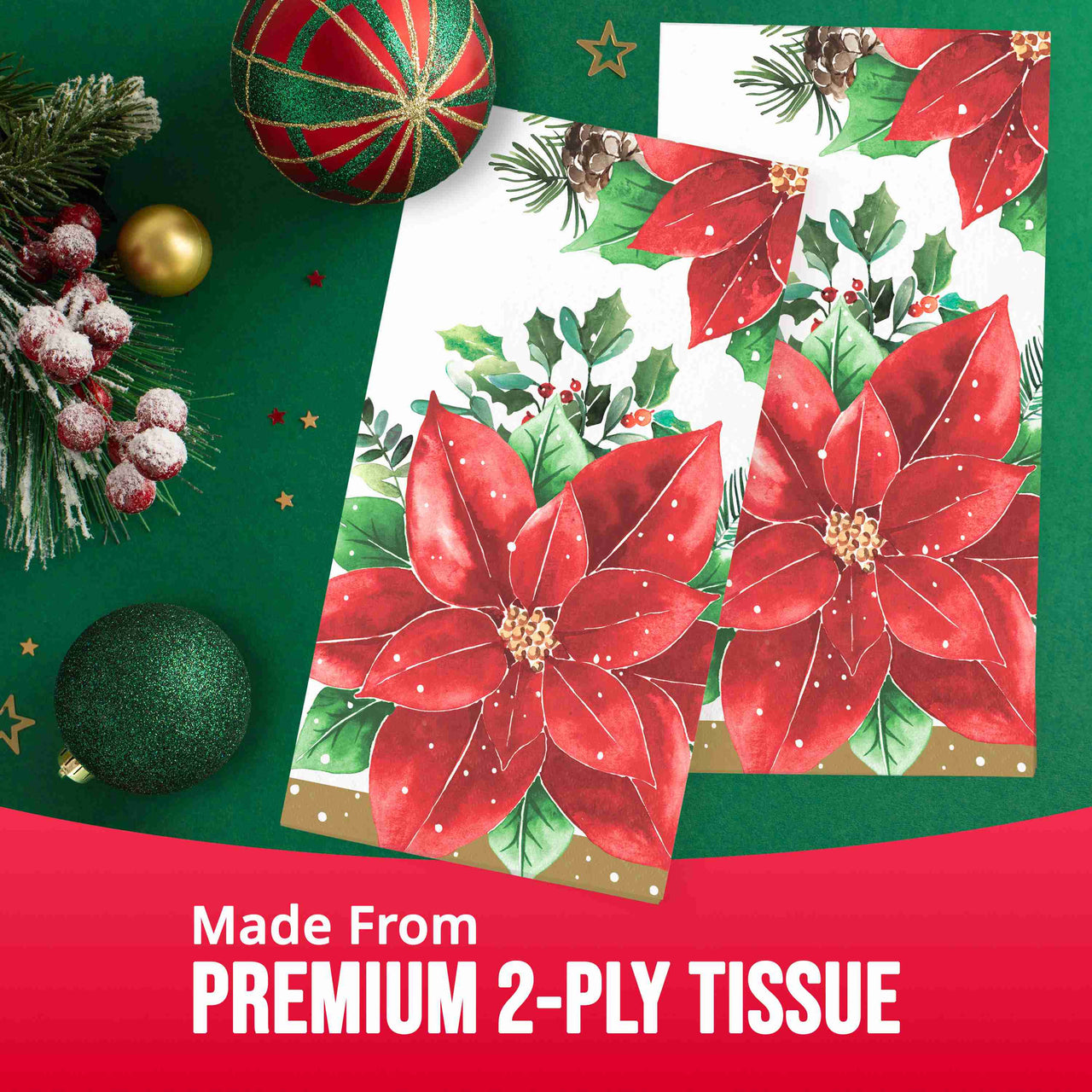 Christmas Blossom Guest Towels 7.75" x 4.5"