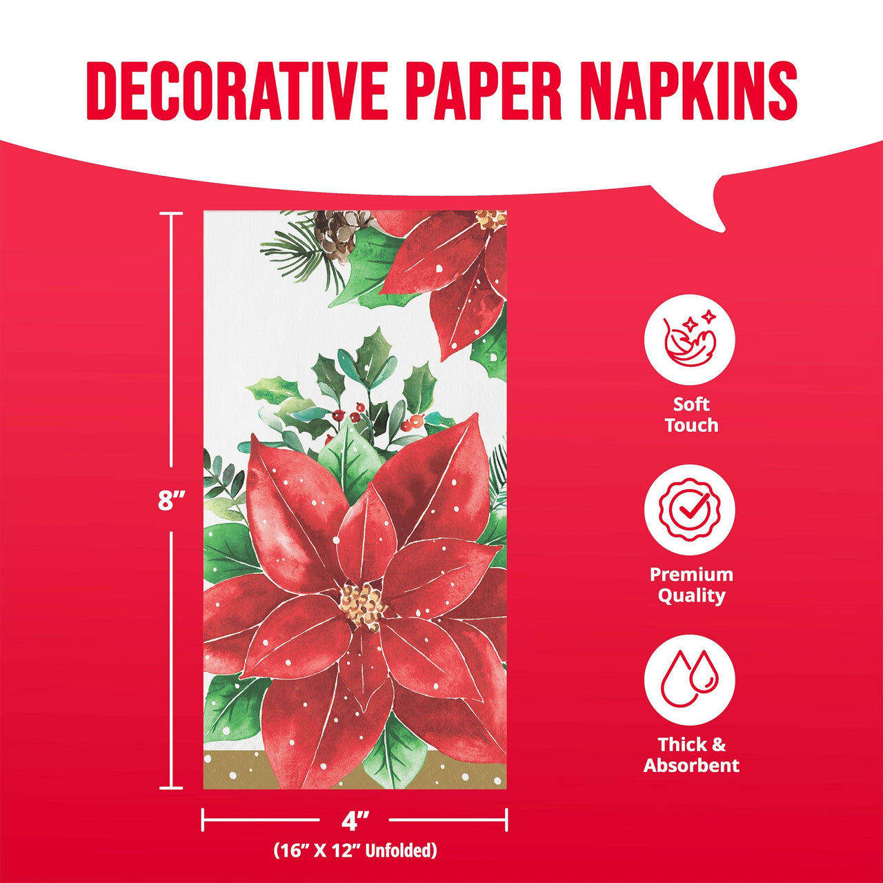 Christmas Blossom Guest Towels 7.75" x 4.5"