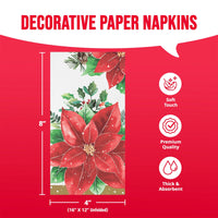 Christmas Blossom Guest Towels 7.75