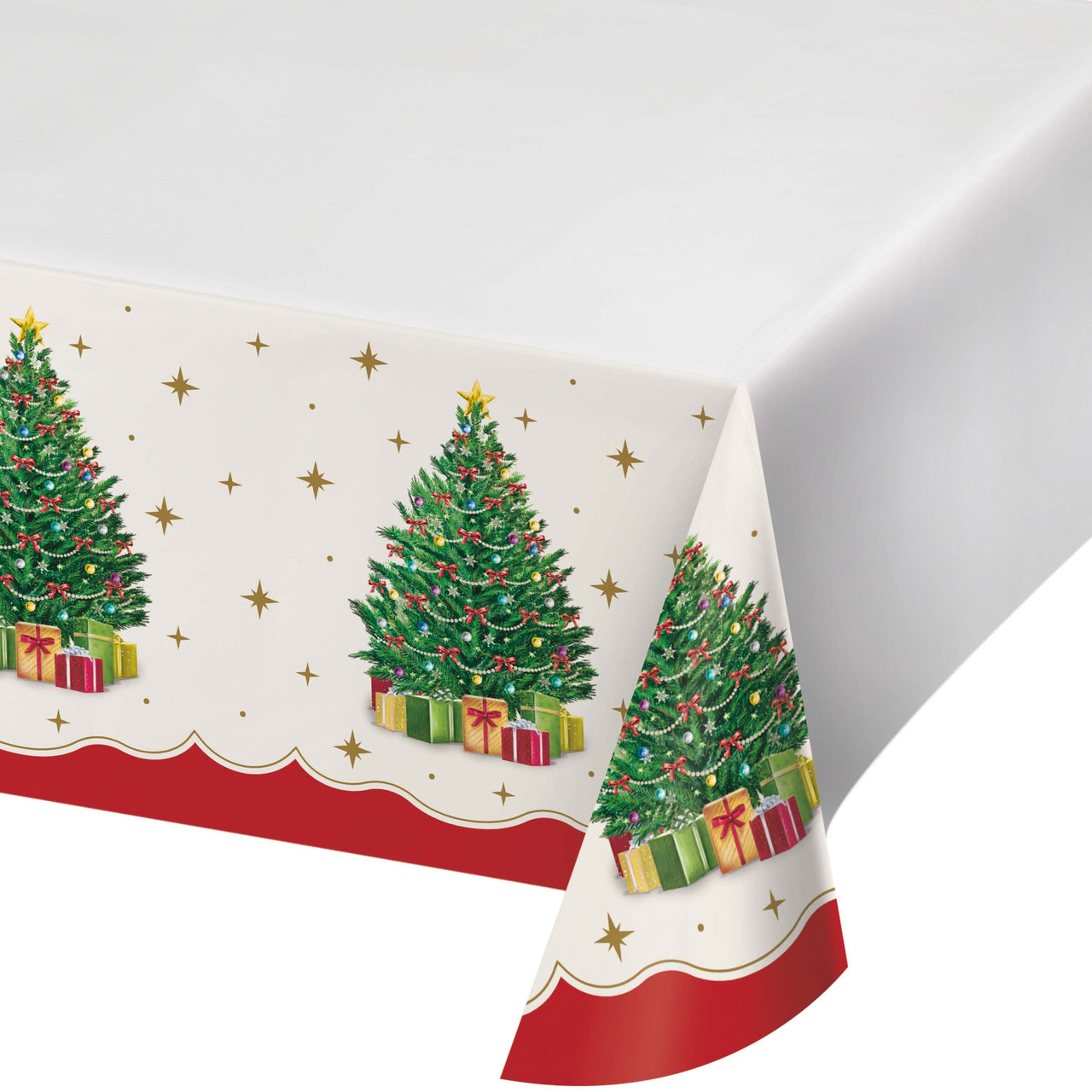 Sparkling Spruce Plastic Tablecovers 54" x 96"