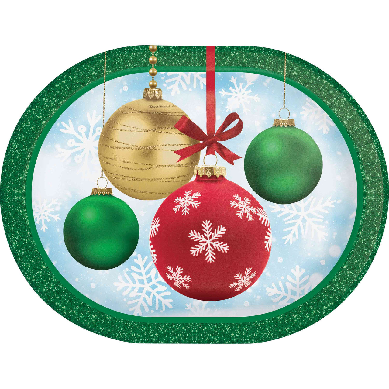 Holiday Glimmer Oval Platters 12"