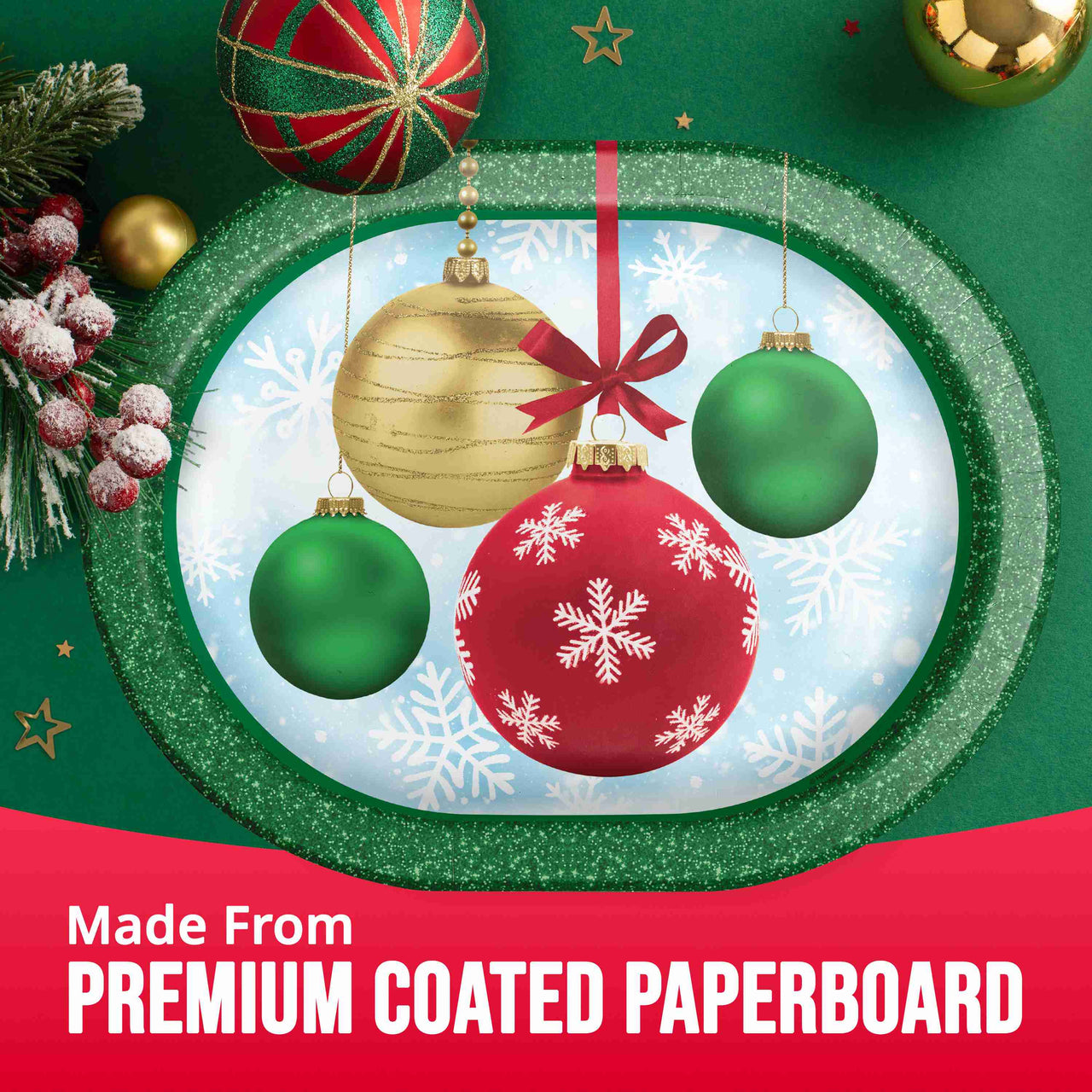 Holiday Glimmer Oval Platters 12"