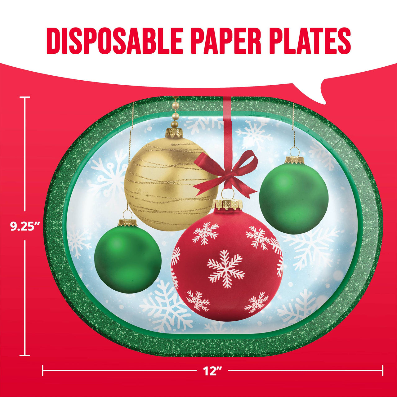 Holiday Glimmer Oval Platters 12"