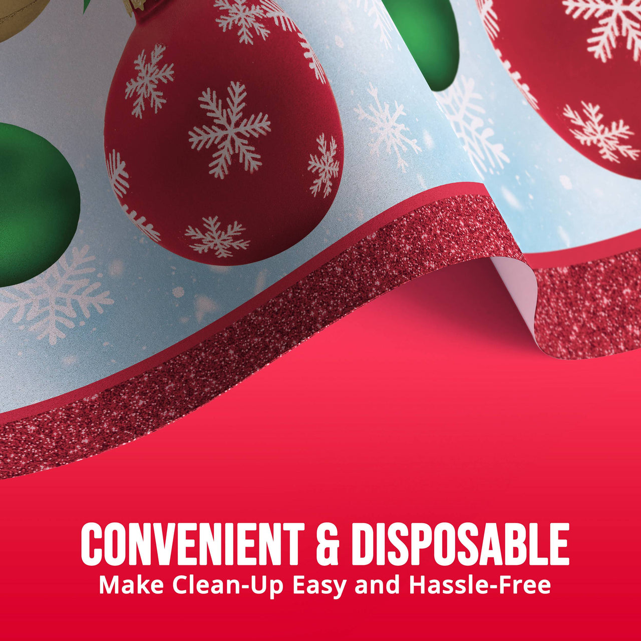 Holiday Glimmer Plastic Tablecovers 54" x 96"