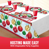 Holiday Glimmer Plastic Tablecovers 54