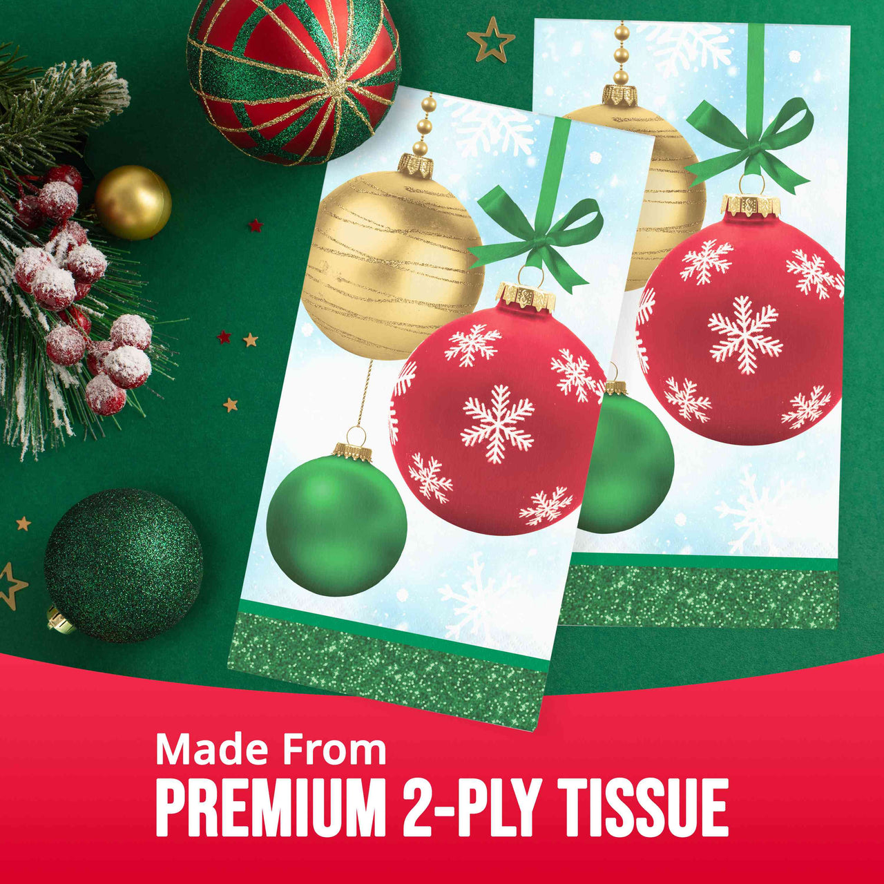 Holiday Glimmer Guest Towels 7.75" x 4.5"