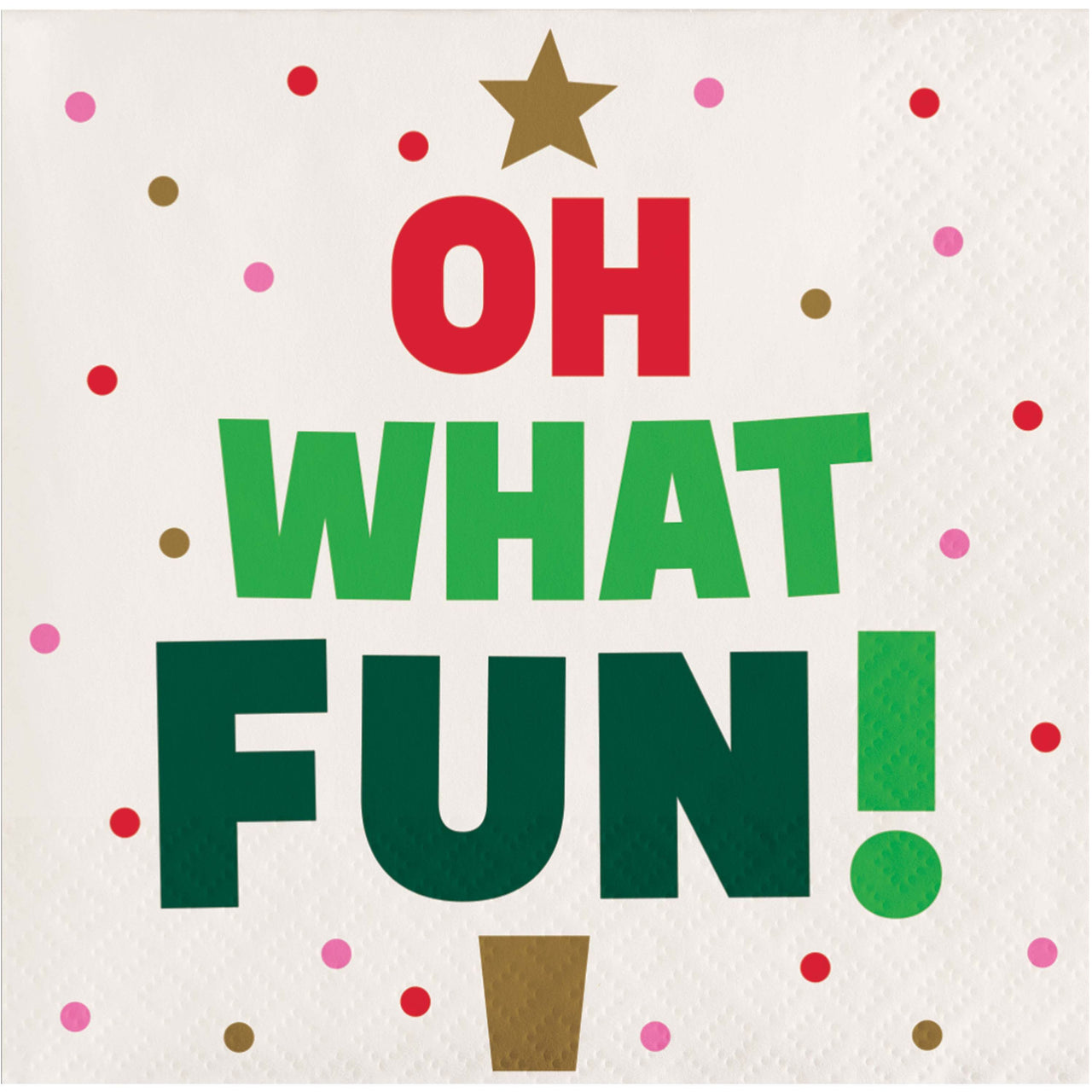 Holiday Hues Oh What Fun Beverage Napkins 5" x 5"