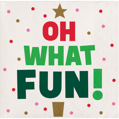 Holiday Hues Oh What Fun Beverage Napkins 5" x 5"