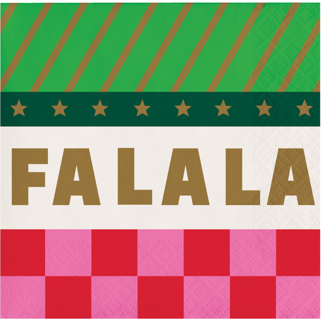 Holiday Hues Fa La La Beverage Napkins 5" x 5"