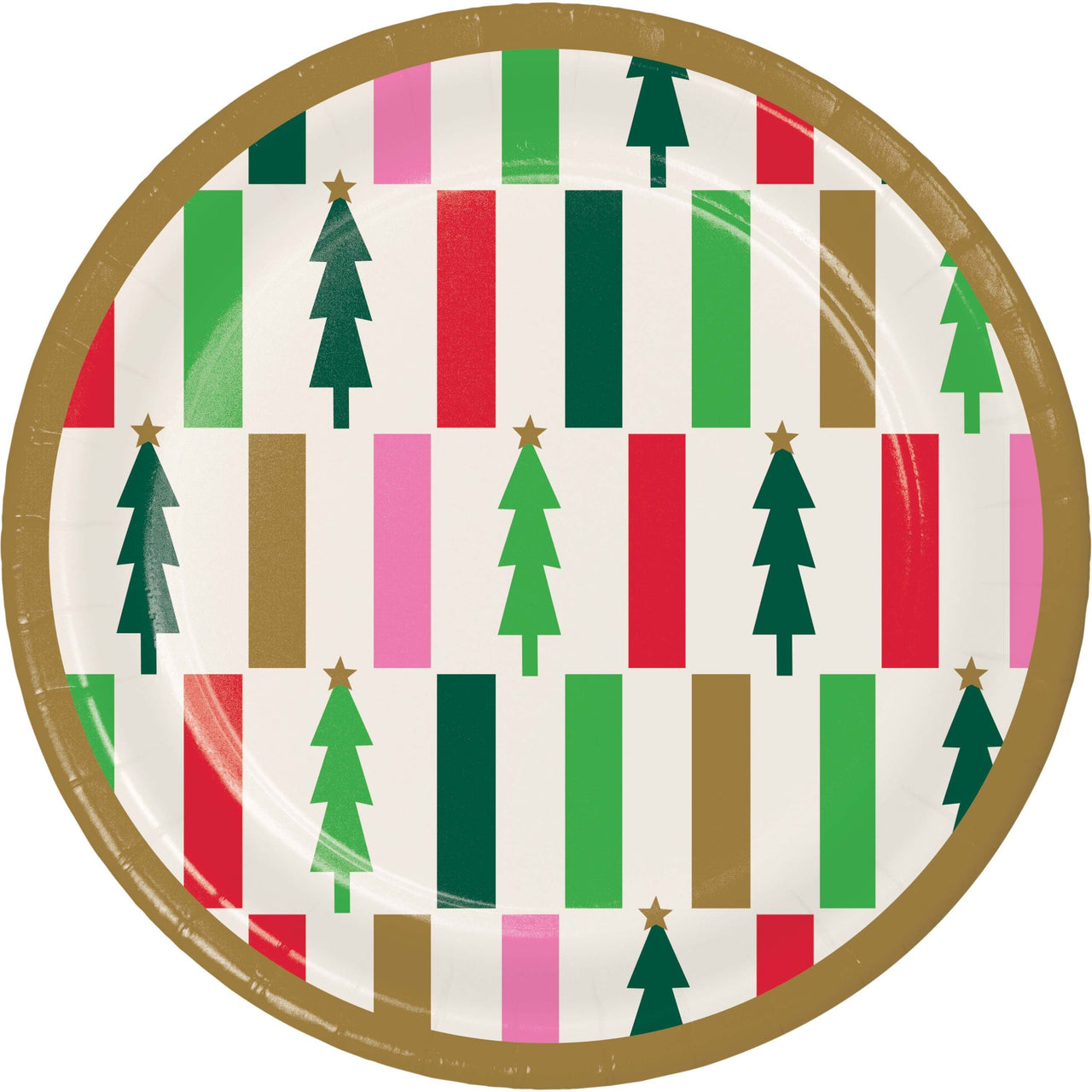 Holiday Hues Trees Luncheon Plates 7"