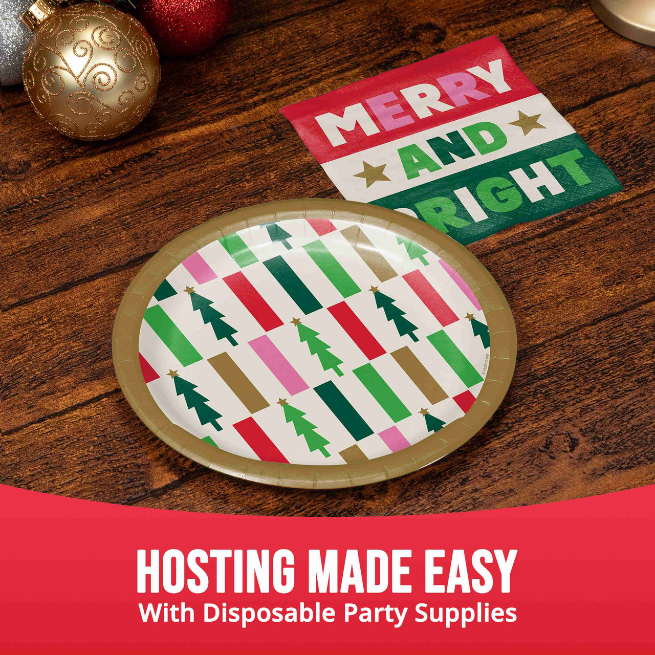 Holiday Hues Trees Luncheon Plates 7"