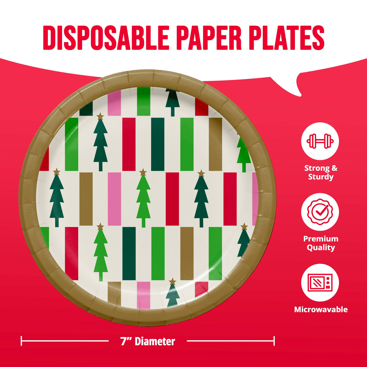 Holiday Hues Trees Luncheon Plates 7"