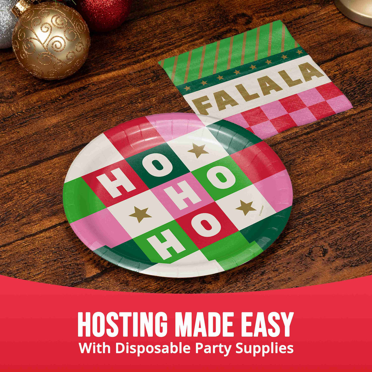 Holiday Hues Ho Ho Ho Luncheon Plates 7"