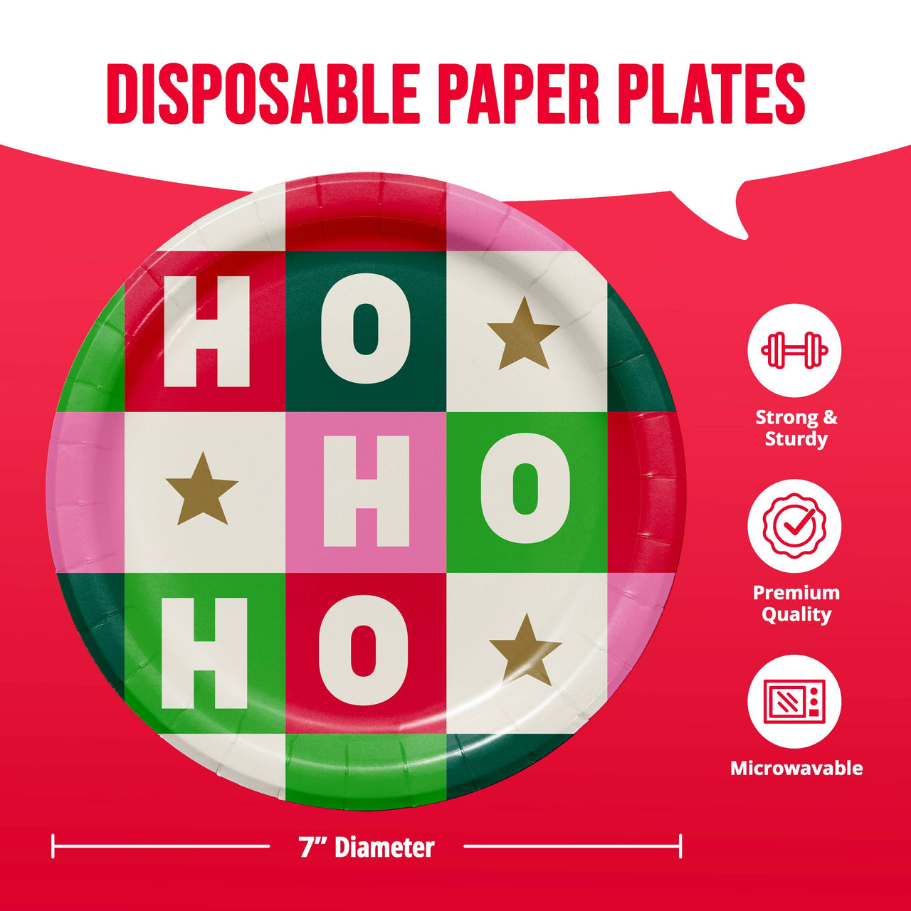 Holiday Hues Ho Ho Ho Luncheon Plates 7"