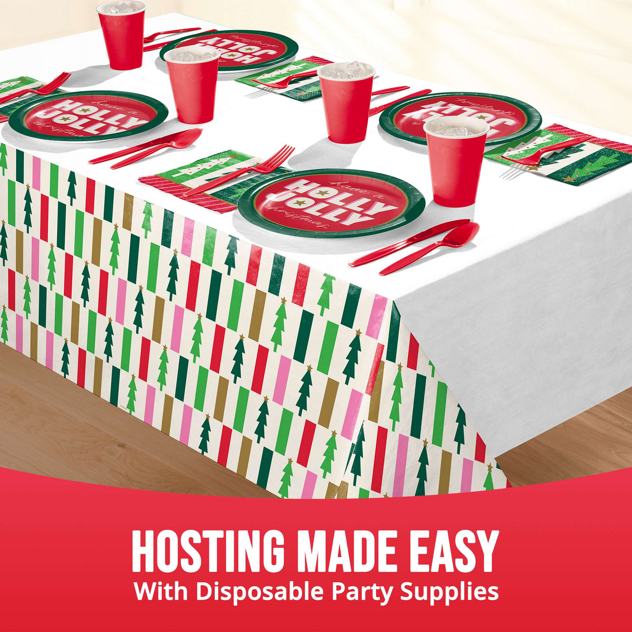 Holiday Hues Plastic Tablecovers 54" x 96"