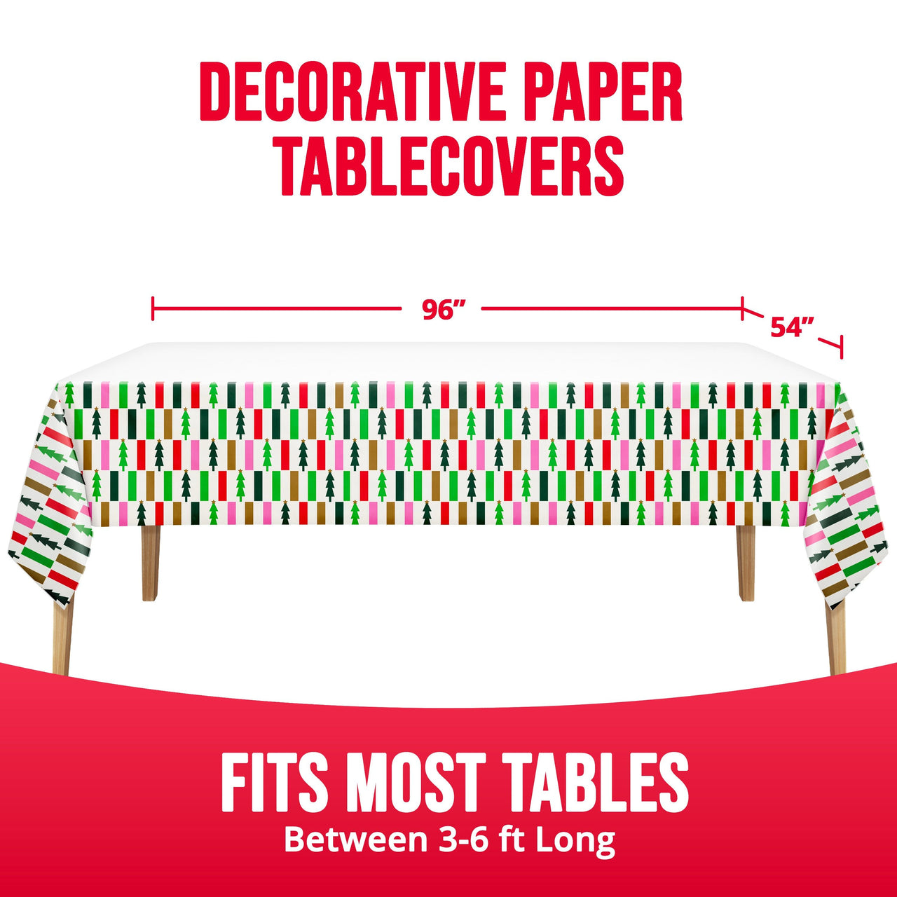 Holiday Hues Plastic Tablecovers 54" x 96"