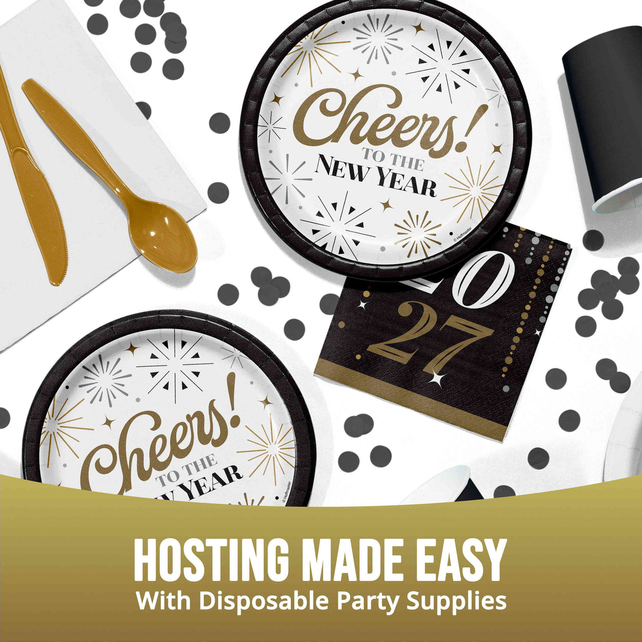 Dazzling Midnight 2027 Beverage Napkins 5" x 5"