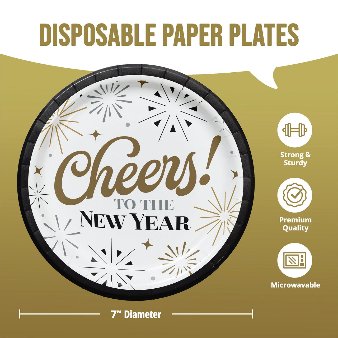 Dazzling Midnight Luncheon Plates 7"