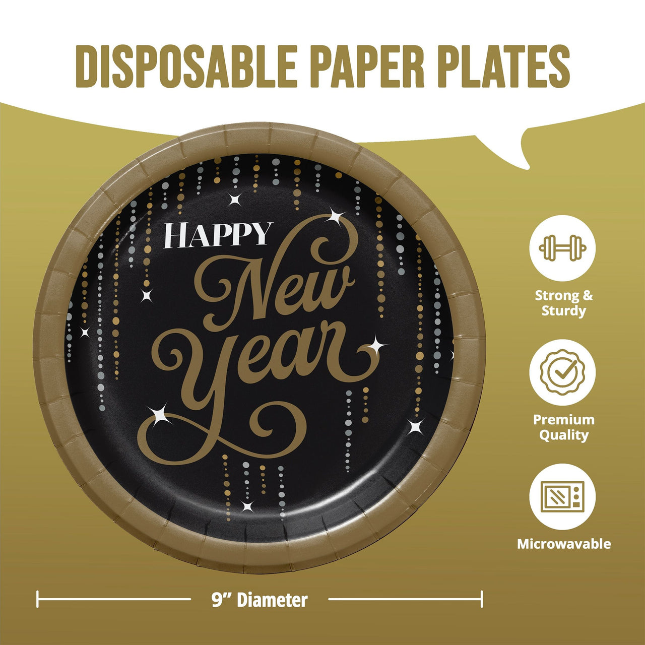 Dazzling Midnight Dinner Plates 9"