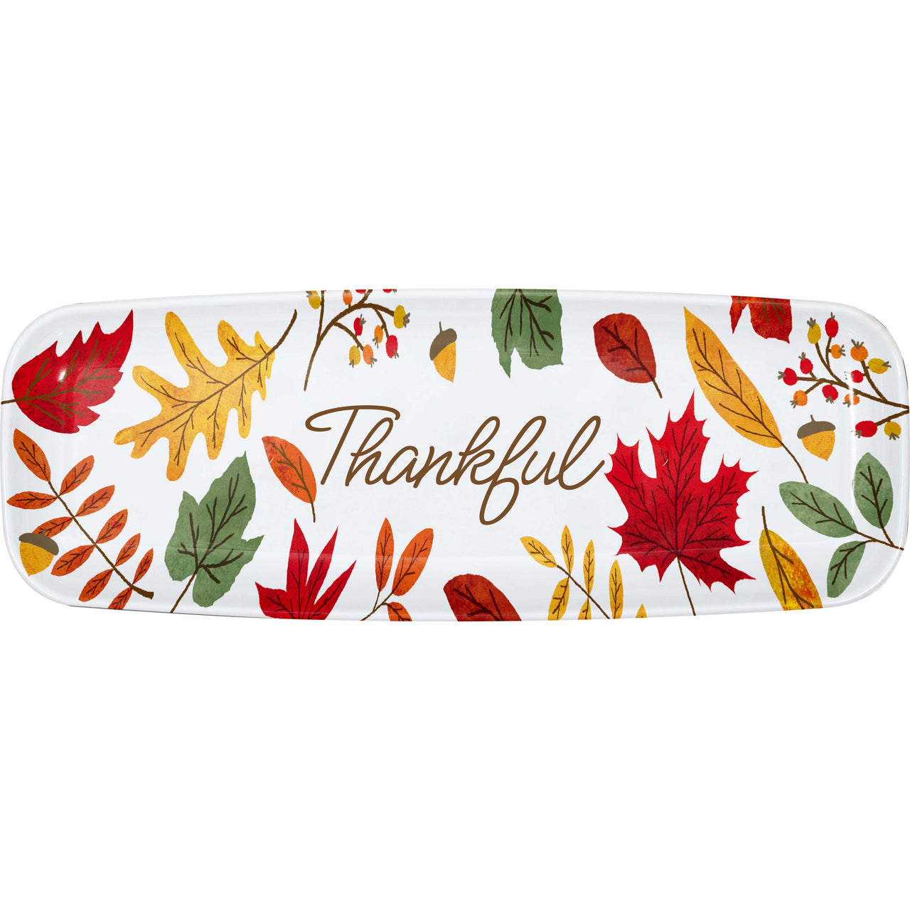 Thanksgiving Decor Fall Plastic Trays 17" x 6.5"