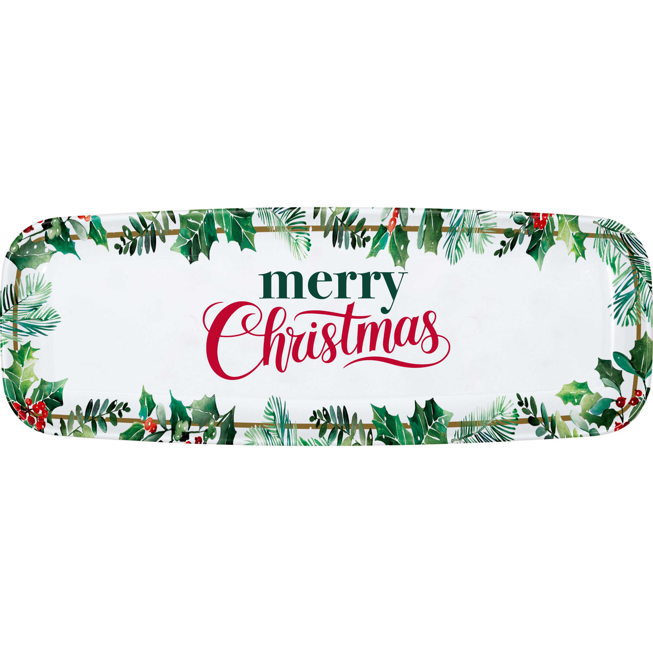 Christmas Decor Plastic Trays 17" x 6.5"