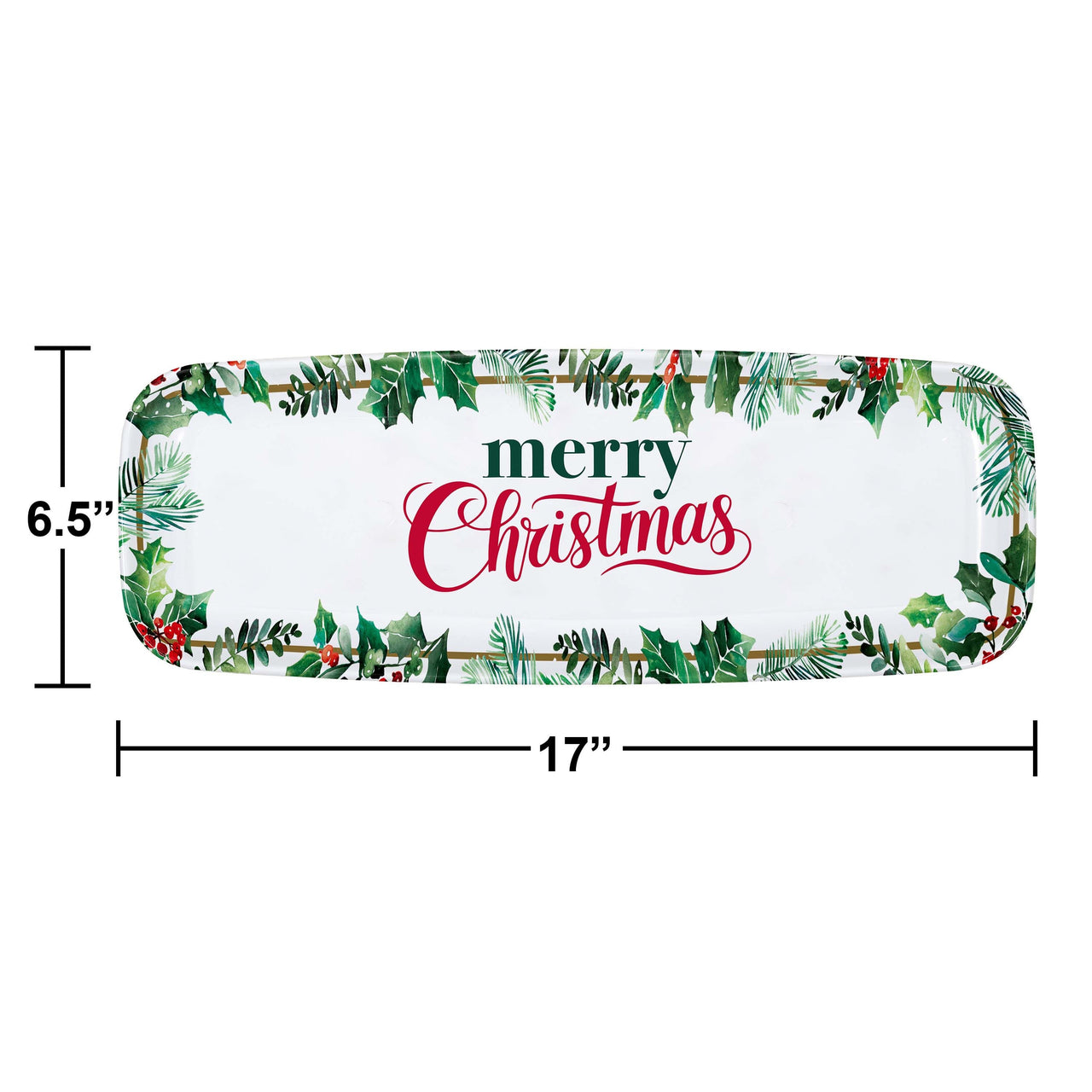 Christmas Decor Plastic Trays 17" x 6.5"