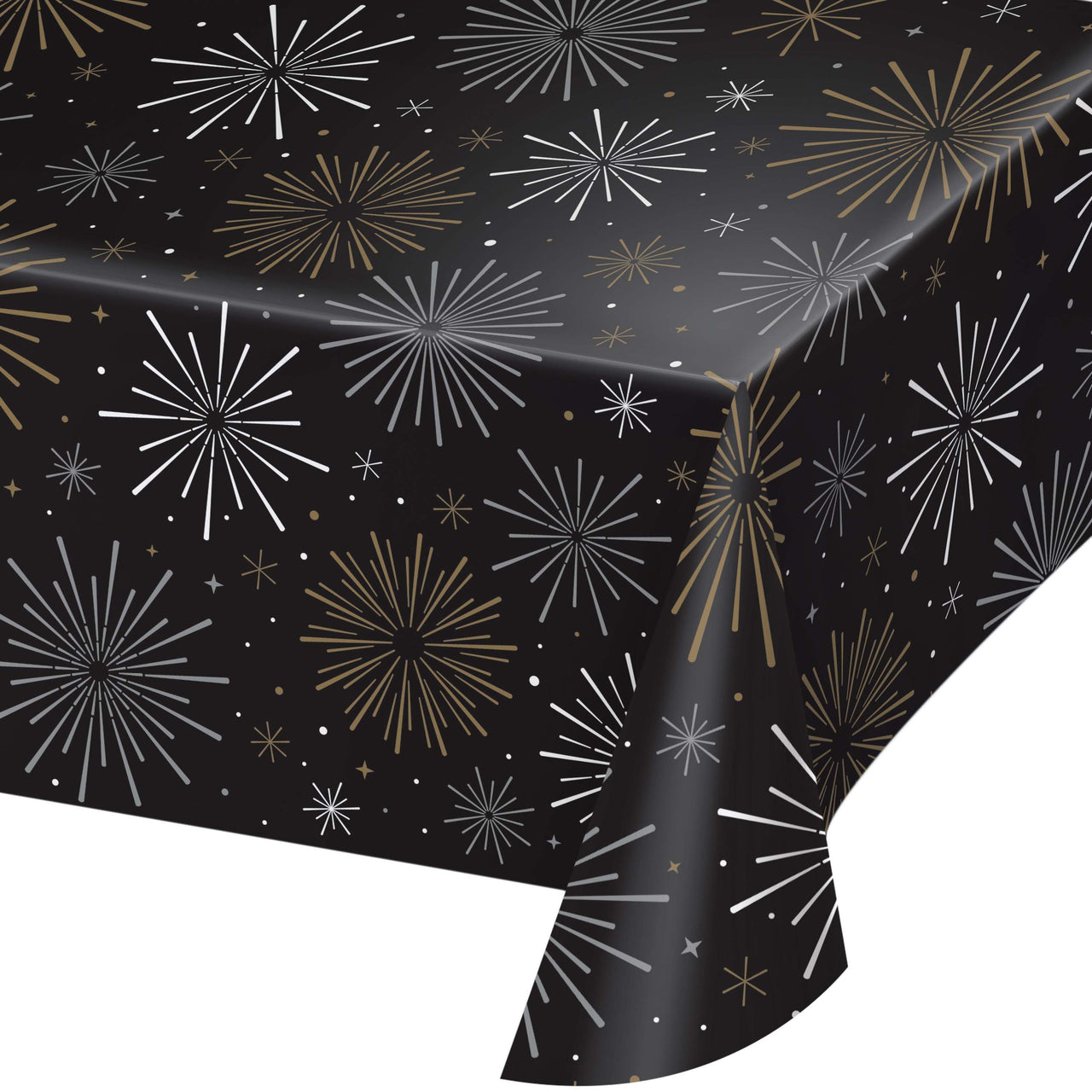 New Years Decor Plastic Tablecovers 54" x 108"