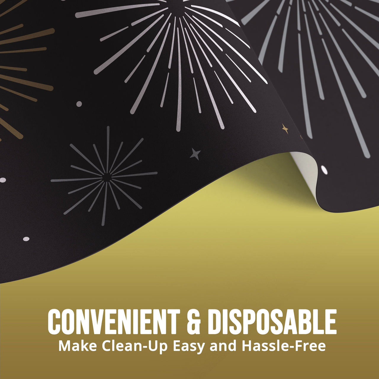 New Years Decor Plastic Tablecovers 54" x 108"