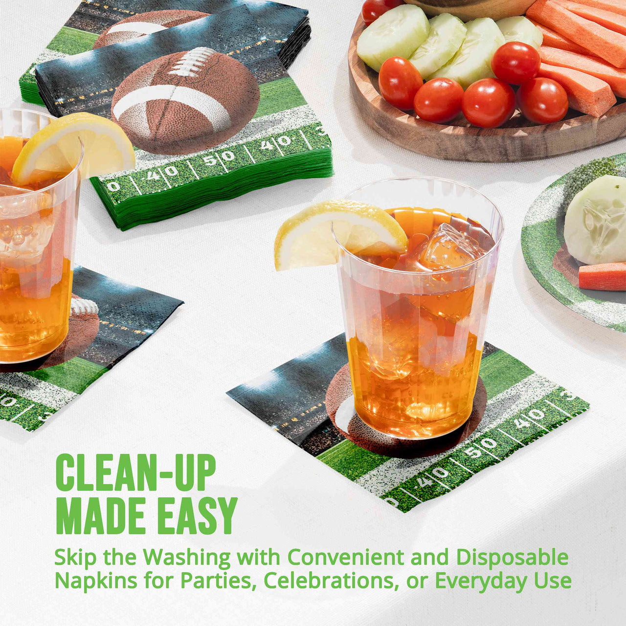 Fan Zone Football Beverage Napkins 5" x 5"