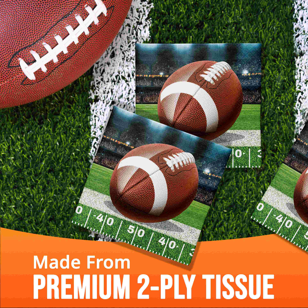 Fan Zone Football Beverage Napkins 5" x 5"