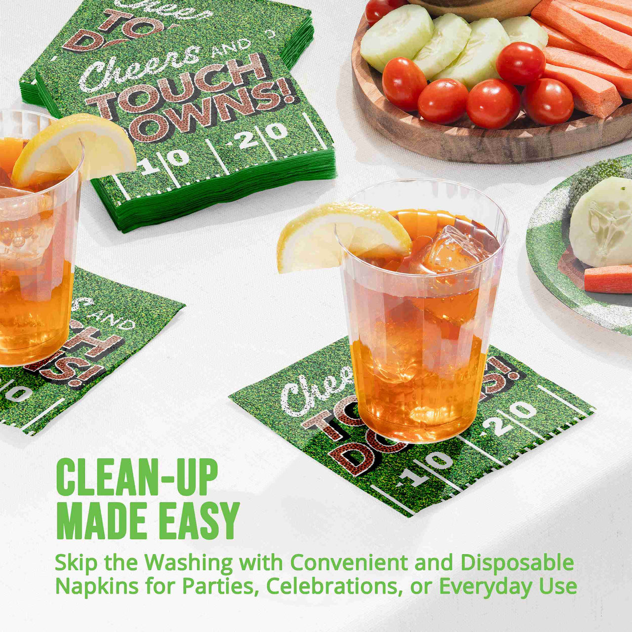 Fan Zone Cheers And Tdowns Beverage Napkins 5" x 5"
