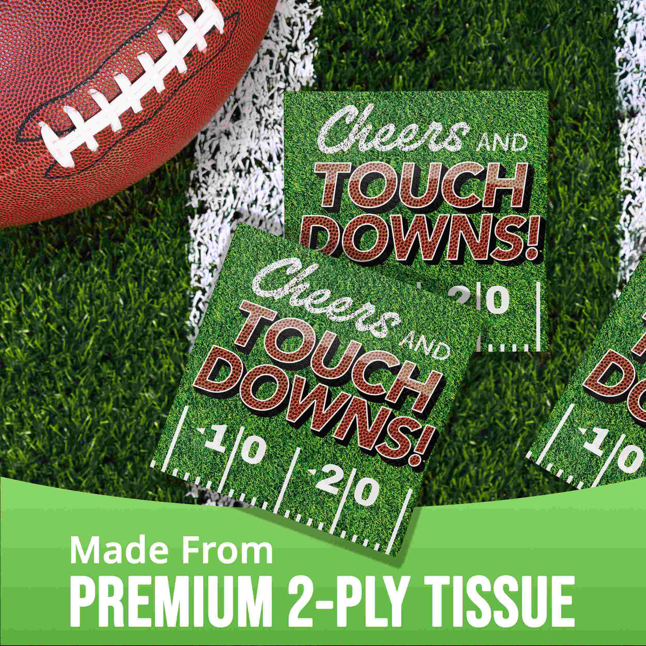 Fan Zone Cheers And Tdowns Beverage Napkins 5" x 5"