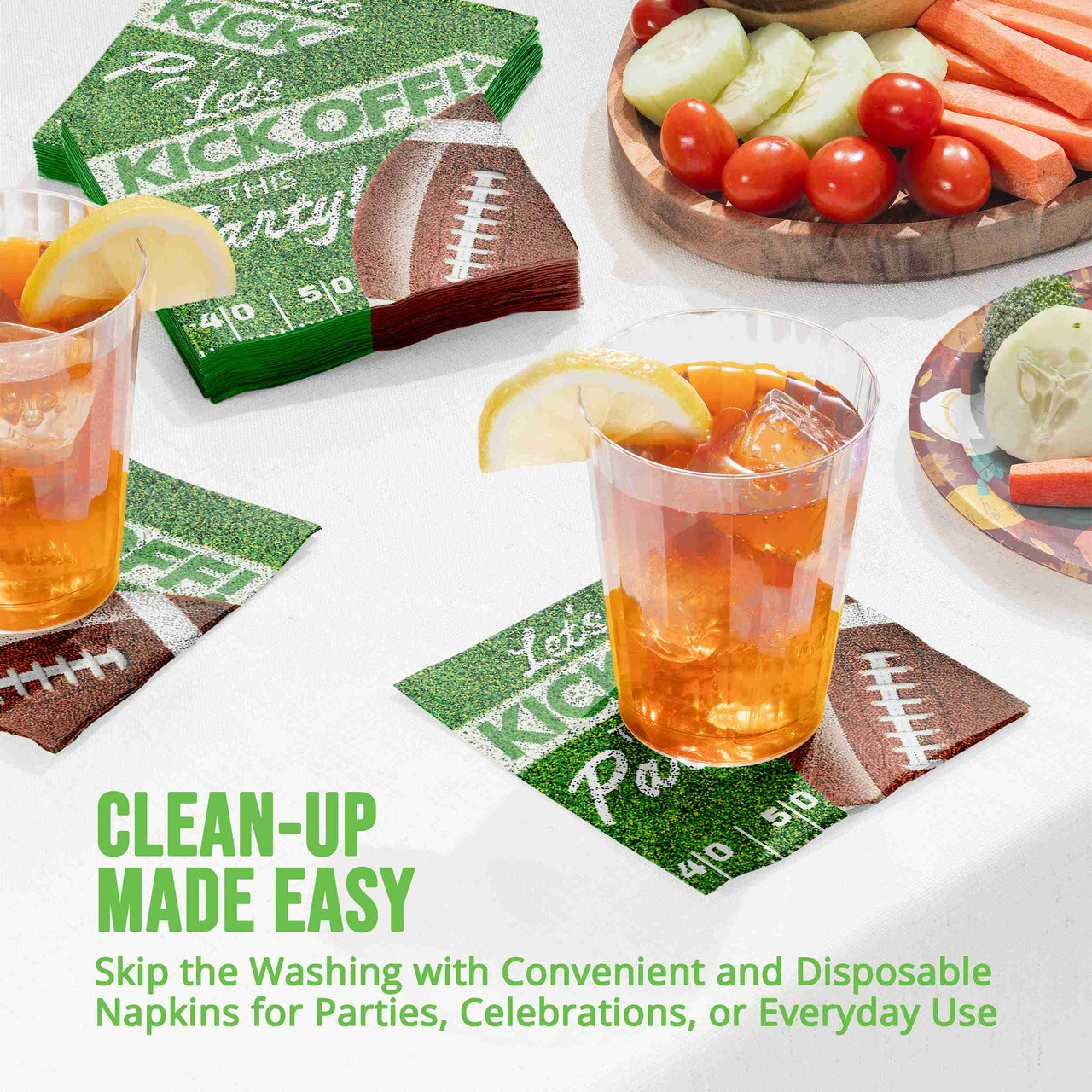 Fan Zone Lets Kickoff Beverage Napkins 5" x 5"