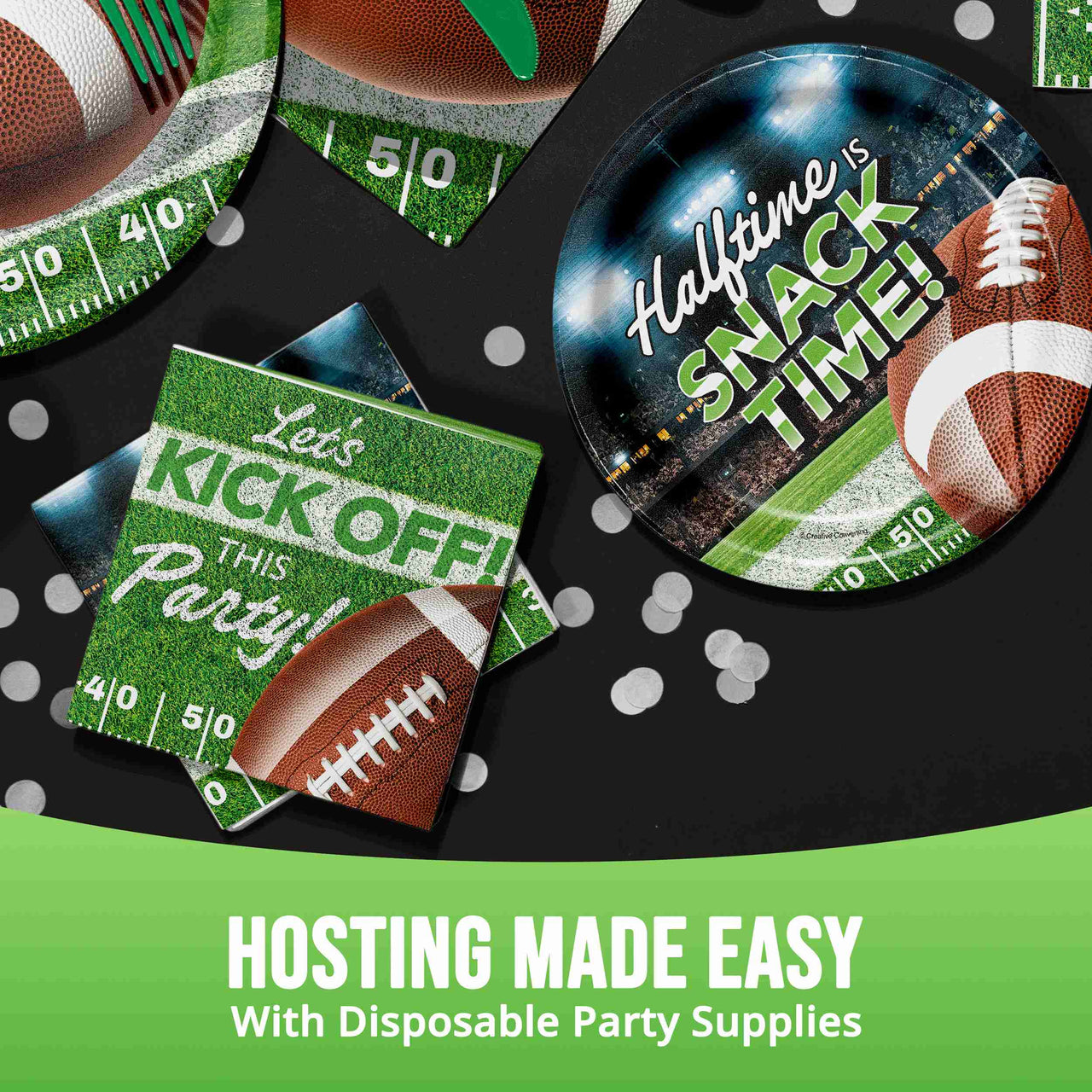 Fan Zone Lets Kickoff Beverage Napkins 5" x 5"