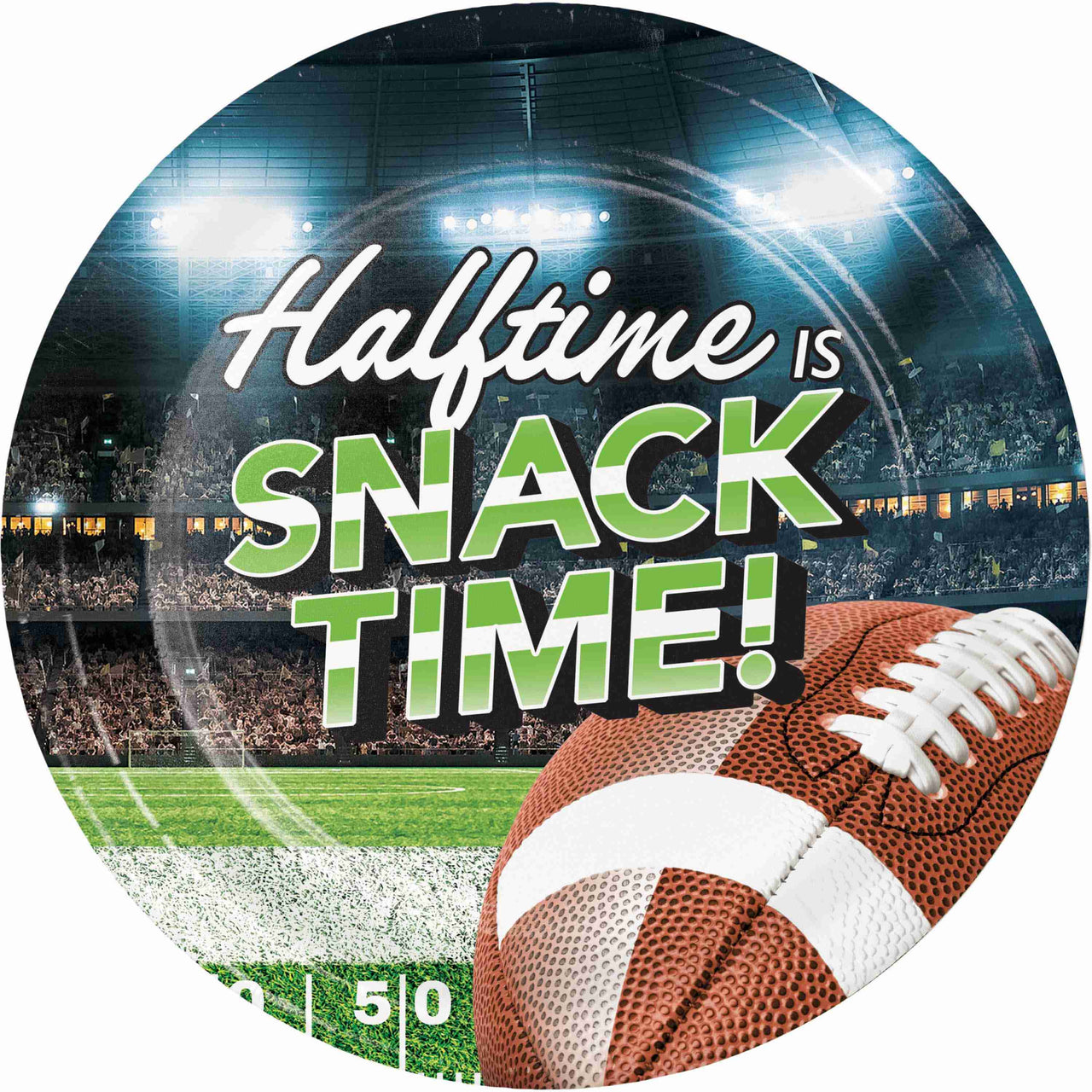 Fan Zone Halftime Is Snack Time Luncheon Plates 7"