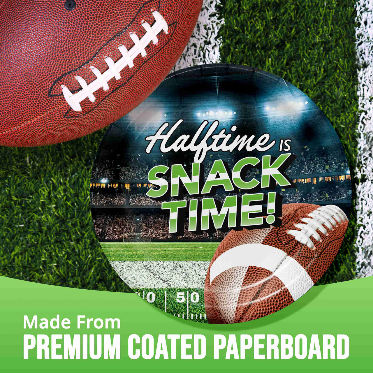 Fan Zone Halftime Is Snack Time Luncheon Plates 7"