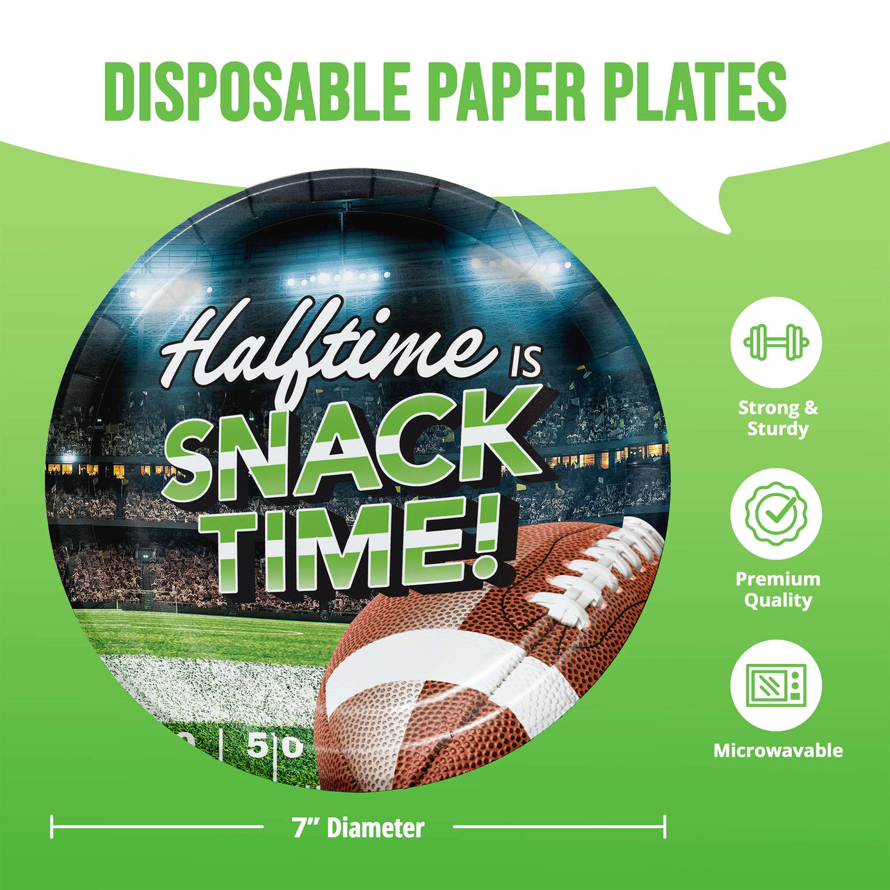 Fan Zone Halftime Is Snack Time Luncheon Plates 7"
