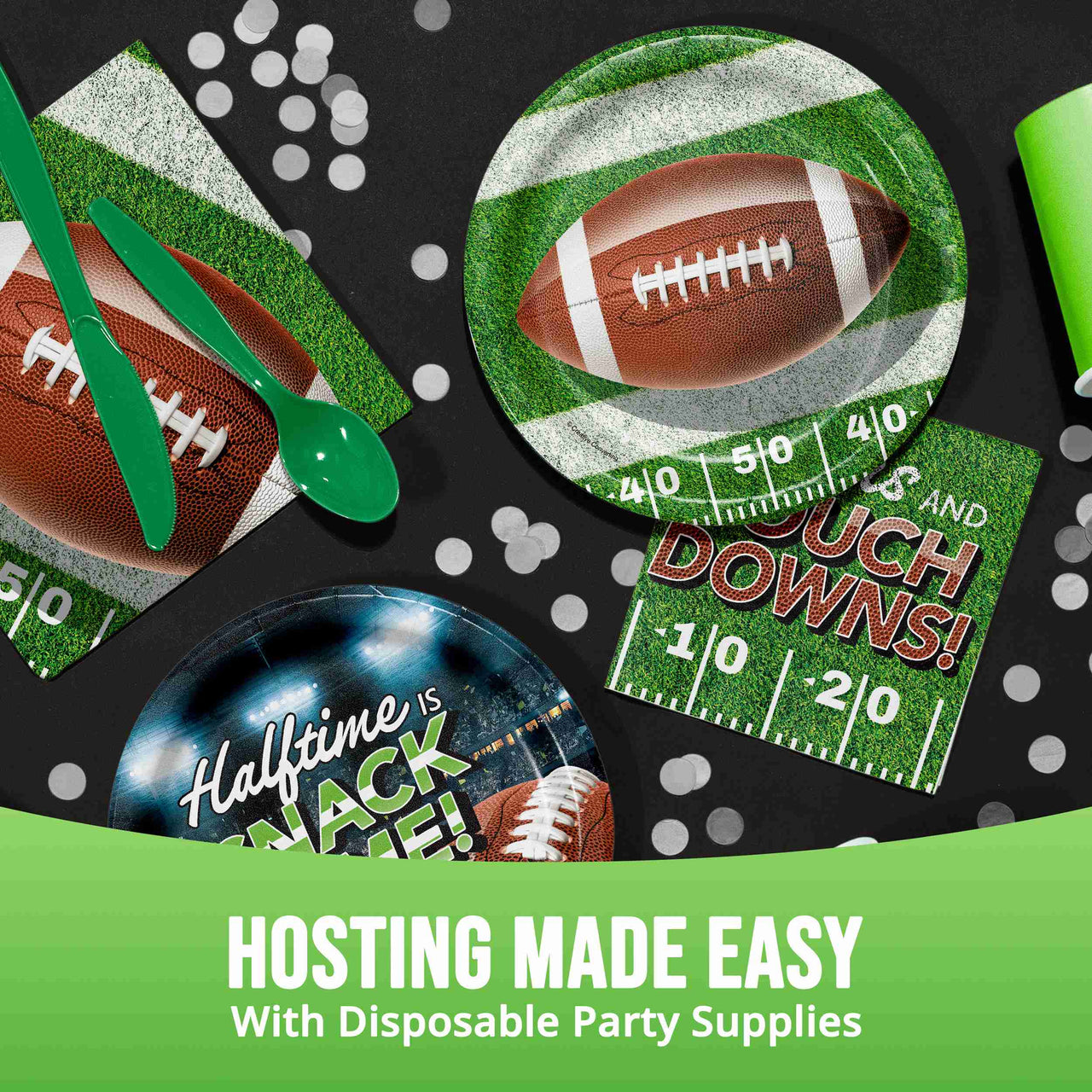 Fan Zone Football Luncheon Plates 7"